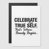 Celebrate True Self Sticker Magnetische Uitnodiging (Voorkant / Achterkant)