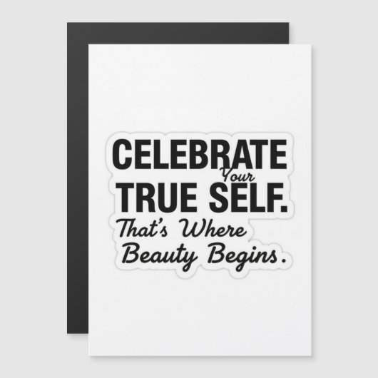 Celebrate True Self Sticker Magnetische Uitnodiging (Voorkant / Achterkant)