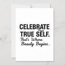 Celebrate True Self Sticker Magnetische Uitnodiging