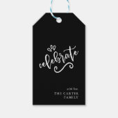 Celebrate Typography Holiday Cadeaulabel (Voorkant)