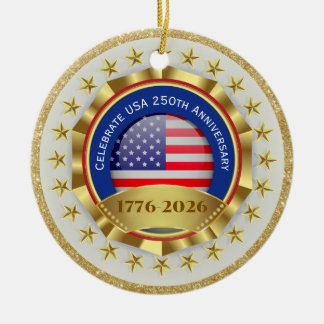 Celebrate USA 250th Anniversary – 1776-2026  Keramisch Ornament
