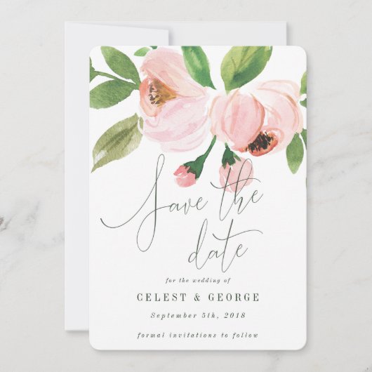 CELEBRATE WATERVERF BEWAREN DE DATUURINVITATIE SAVE THE DATE (Voorkant)