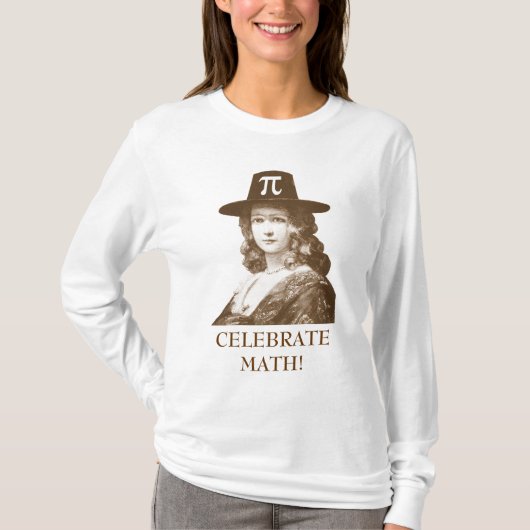 Celebrate Wiskunde, Pi Lady T-shirt (Voorkant)
