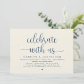 Celebrate With Us Elegant Wedding Reception Dinner Kaart (Staand voorkant)