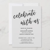 "Celebrate with US" Modern Gray Wedding Party Kaart (Voorkant)