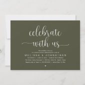 Celebrate With Us Modern Minimalist Wedding Dinner Kaart (Voorkant)