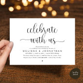 Celebrate With Us Modern Minimalist Wedding Dinner Kaart