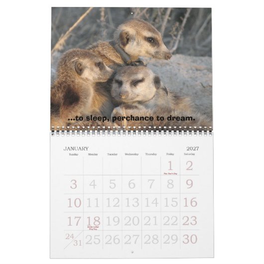 Celebrate Zaphod - Agenda Kalender (Jan 2027)