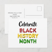 CELEBRATE ZWARTE GESCHIEDENIS MAAND AANGEWEZEN tek Briefkaart (Voorkant / Achterkant)