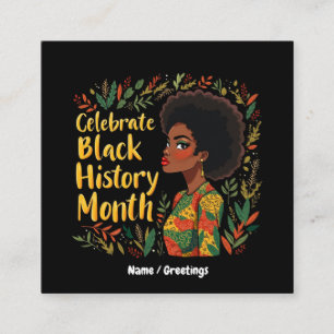 Celebrateer de Black History Month Eer Afro-Amerik Vierkante Visitekaartje