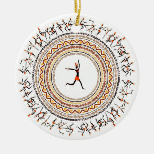 Celebratie/Afrikaans Folk Dance Motif-ontwerp Keramisch Ornament
