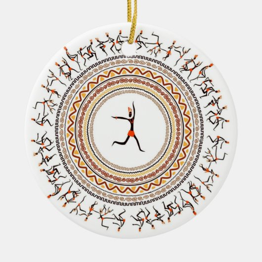 Celebratie/Afrikaans Folk Dance Motif-ontwerp Keramisch Ornament (Voorkant)