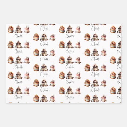 Celebratie Cakes Inpakpapier Vel (Voorkant)