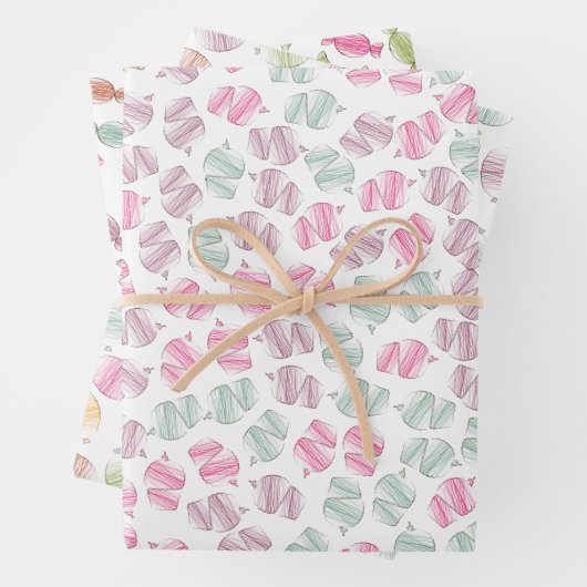 Celebratie Cupcakes, ballonnen en toffiekoeken Inpakpapier Vel (In situ)