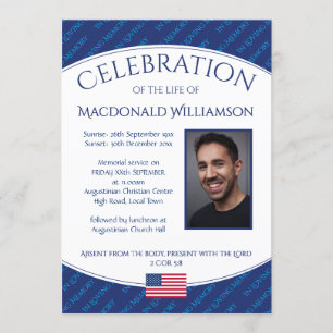 CELEBRATIE LIFE Memorial Funeral Service Foto Kaart