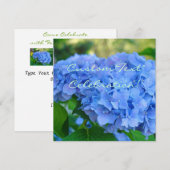 CELEBRATIE! Uitnodigingskaarten Blue Hydrangea Kaart (Voorkant / Achterkant)