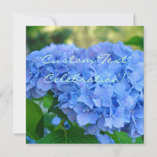 CELEBRATIE! Uitnodigingskaarten Blue Hydrangea Kaart (Voorkant)