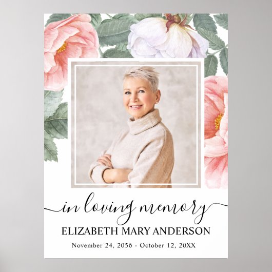 Celebratie van het leven Roze bloem Foto Poster (Voorkant)