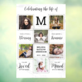 Celebratie van het leven Unieke Fotoherdenkingsbeg Raamsticker (Vel 3)