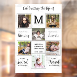 Celebratie van het leven Unieke Fotoherdenkingsbeg Raamsticker