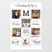 Celebratie van het leven Unieke Fotoherdenkingsbeg Raamsticker (Vel)