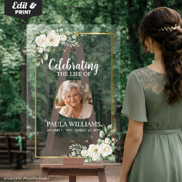 Celebratie van Leven Foto Begrafenis Welkom  Acryl Bord