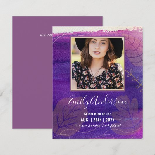 CELEBRATIE VAN LIFE Funeral Memorial PHOTO Budget (Voorkant / Achterkant)