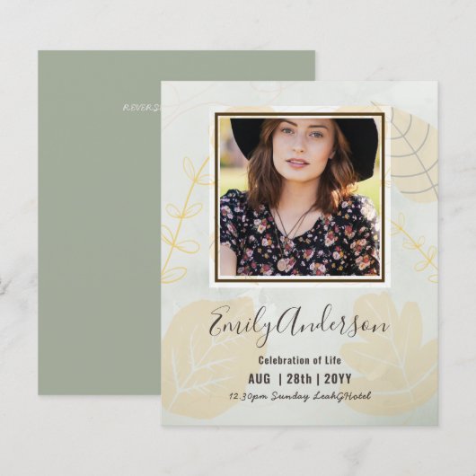 CELEBRATIE VAN LIFE Funeral Memorial PHOTO Budget (Voorkant / Achterkant)