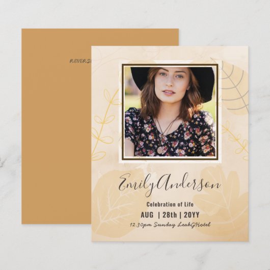 CELEBRATIE VAN LIFE Funeral Memorial PHOTO Budget (Voorkant / Achterkant)