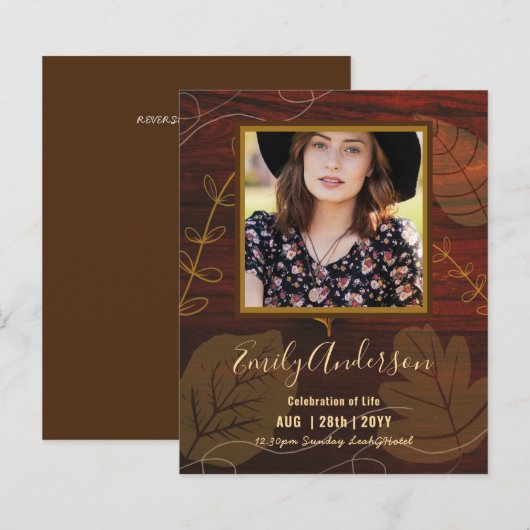 CELEBRATIE VAN LIFE Funeral Memorial PHOTO Budget (Voorkant / Achterkant)