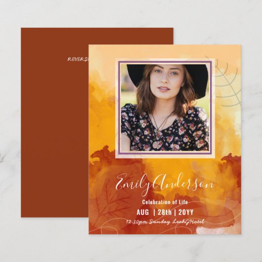 CELEBRATIE VAN LIFE Funeral Memorial PHOTO Budget (Voorkant / Achterkant)