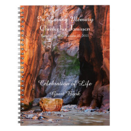 Celebratie van Life Guest Book Zion Narrows Rock Notitieboek