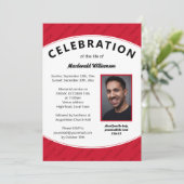 CELEBRATIE VAN LIFE Red Photo Memorial Kaart (Staand voorkant)