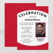 CELEBRATIE VAN LIFE Red Photo Memorial Kaart (Voorkant / Achterkant)