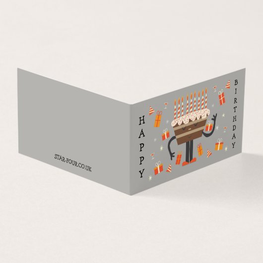 Celebratie verjaardagsmuffin kaart (Buitenkant)