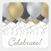 Celebratieballon Vierkante Sticker (Voorkant)
