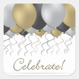 Celebratieballon Vierkante Sticker