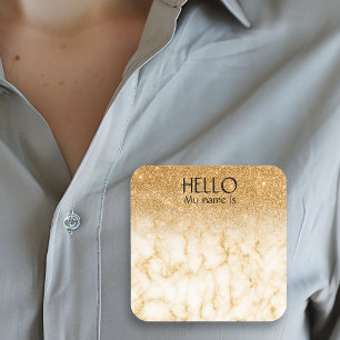 Celebratiepartijnaamplaatje Gold Glitter Vierkante Sticker