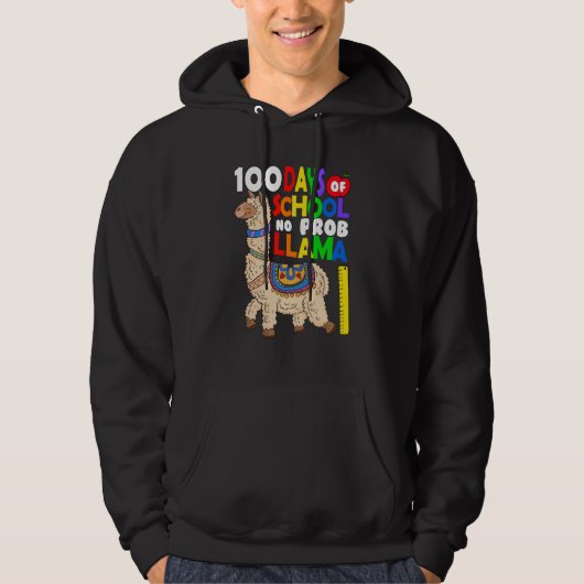 Celebrating 100 Days of School NoProb Llama Kids & Hoodie (Voorkant)