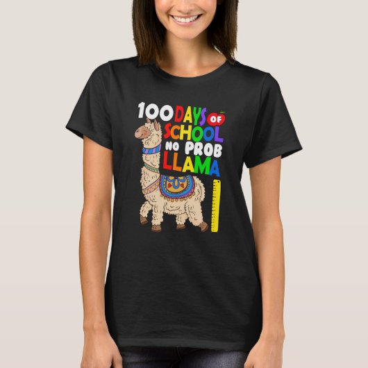 Celebrating 100 Days of School NoProb Llama Kids & T-shirt (Voorkant)