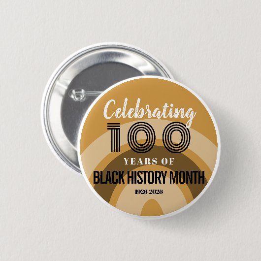 Celebrating 100 Years Of Black History Month Ronde Button 5,7 Cm (Voorkant /achterkant)