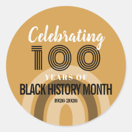 Celebrating 100 Years Of Black History Month Ronde Sticker