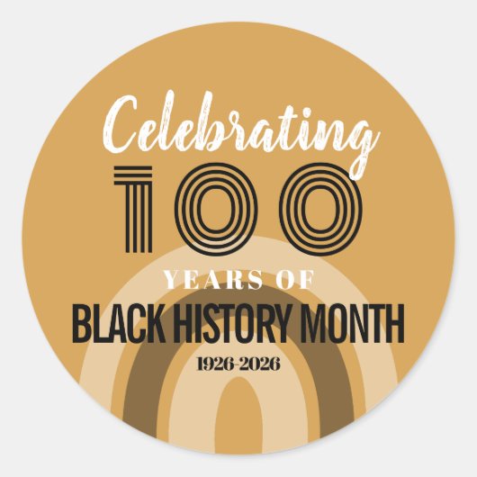 Celebrating 100 Years Of Black History Month Ronde Sticker (Voorkant)