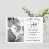 Celebrating 10 Years Photo Ruby Anniversary Party Kaart (Staand voorkant)