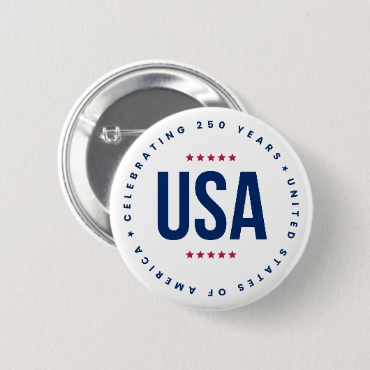 Celebrating 250 Years  Ronde Button 5,7 Cm (Voorkant /achterkant)