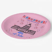 Celebrating 4th of July light pink Papieren Bordje (Gekanteld)