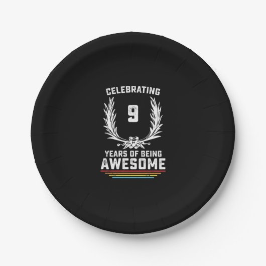 Celebrating 9 Years of Being Awesome Papieren Bordje (Voorkant)