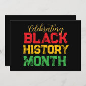 Celebrating Black History Month Typography Kaart (Voorkant / Achterkant)