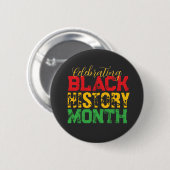 Celebrating Black History Month Typography Ronde Button 5,7 Cm (Voorkant /achterkant)