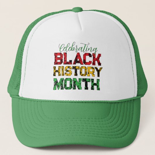 Celebrating Black History Month Typography Trucker Pet (Voorkant)